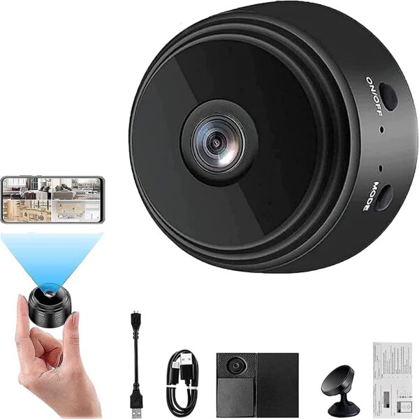 TECHNOVIEW CCTV Security System A9 High HD Focus Indoor Security Camera with Motion Detection Alert Type - Black (Mini Camera Black)