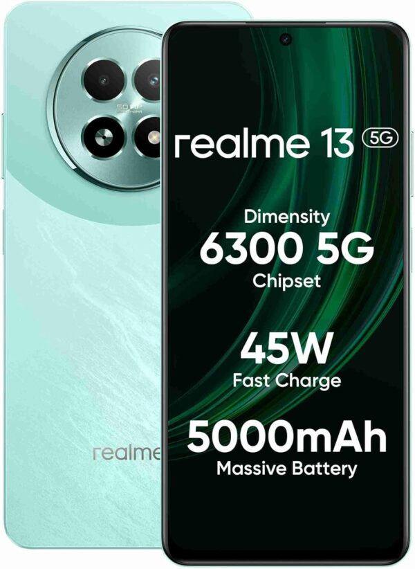 realme 13 5G (Speed Green, 8GB RAM, 128GB Storage) | Expandable Upto 2TB | Up to 18GB Dynamic RAM | 50MP AI Dual Camera | 6.72" AMOLED Display | 45W Ultra Charging | Dimensity 6300 Processor