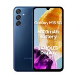 Samsung Galaxy M15 5G (Blue Topaz,4GB RAM,128GB Storage)| 50MP Triple Cam| 6000mAh Battery| MediaTek Dimensity 6100+| 4 Gen. OS Upgrade & 5 Year Security Update| Super AMOLED Display| Without Charger