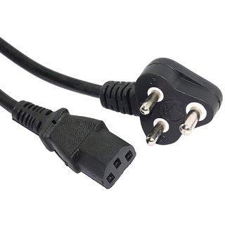 RIVER FOX 3 Meters 3 Pin Computer/Desktop/Pc/Smps/Printer/Monitor Power Cable Cord Black/Pc Cable