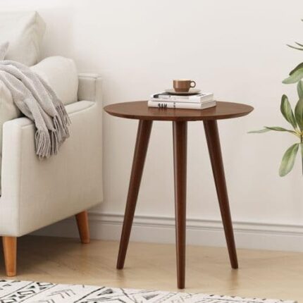 Craftsline Beautiful Antique Wooden Fold-able Side Table/End Table/Plant Stand/Stool Living Room Furniture Table Round Shape