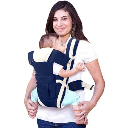 CTM EXPORTS Baby Carry Bags For 0 To 2 Years|Baby Carrier With Safety Belt|Baby Carrier,Carry Bag|Baby-4 In 1 Bag-Blue&Cream (Blue),Newborn