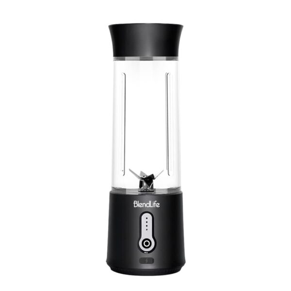 BlendLife Plus Portable Blender for Juices, Shakes, Smoothies, Baby Food, Crushes Hard Ingredients, 230W Motor, 4000mah USB Rechargeable Battery, Stainless Steel Blades, 500ml - Black