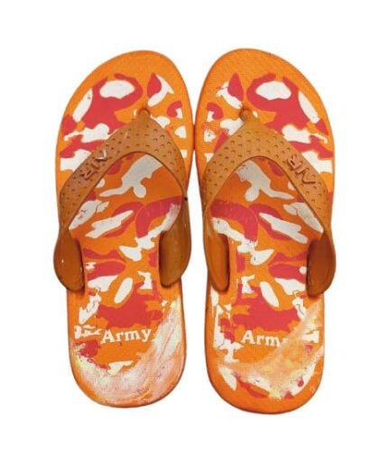 Printed Design Casual Daily Use FlipFlop Children Slipper For Boy's(Orange)-No-2