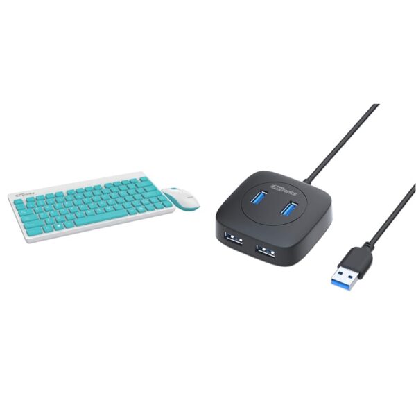 Portronics Key2-A Combo of Multimedia Wireless Keyboard & Mouse, Compact Light-Weight for PCs, Lapto