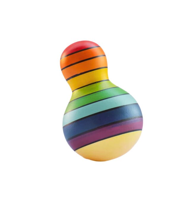 Channapatna Toys Wooden Colourful Rainbow Roly Poly Toy for Baby, Toddlers, Kids(1 Year+) Wobbling Tumbler Toy- Develops Curiosity & Motor Skills