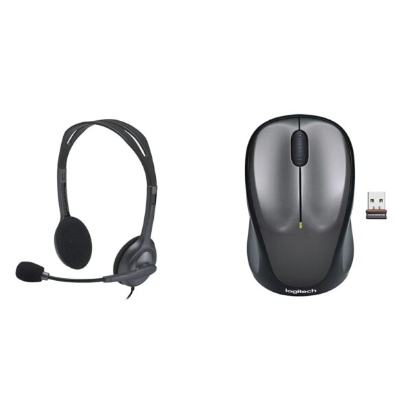 Logitech H111 Wired On Ear Headphones with Mic Black