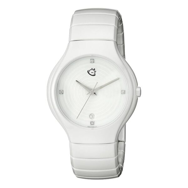 HORLOGE Classic Analog White Dial Full White Ceramic Quartz Watch for Men- 27695712