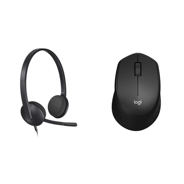 Logitech H340 Stereo Wired Over Ear Headphones with Mic with Noise-Cancelling, USB, Pc/Mac/Laptop -