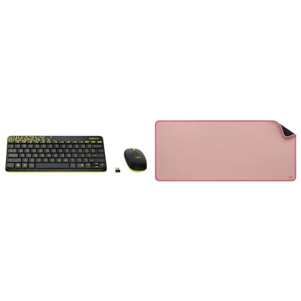 Logitech MK240 Nano Wireless USB Keyboard and Mouse Set, 12 Function Keys 2.4GHz Wireless, 1000DPI,