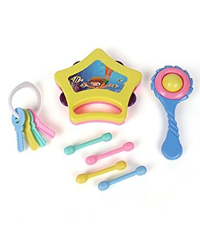 Ratna's Little Doll Rattle Set 6 pcs for Infants. Sweet Musical Sounds from rattles Makes Baby Happy.