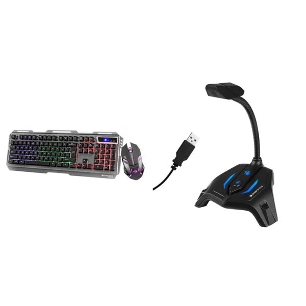 ZEBRONICS Transformer Gaming USB Keyboard and Mouse Combo,Braided Cable,Durable Al Body,Multimedia Keys