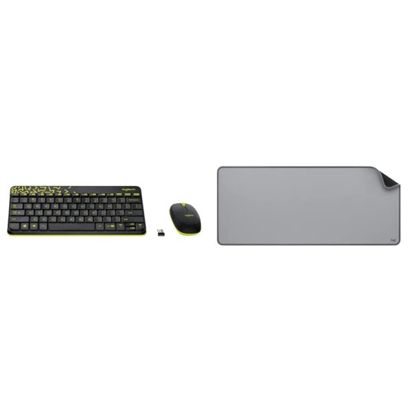 Logitech MK240 Nano Wireless USB Keyboard and Mouse Set, 12 Function Keys 2.4GHz Wireless, 1000DPI,