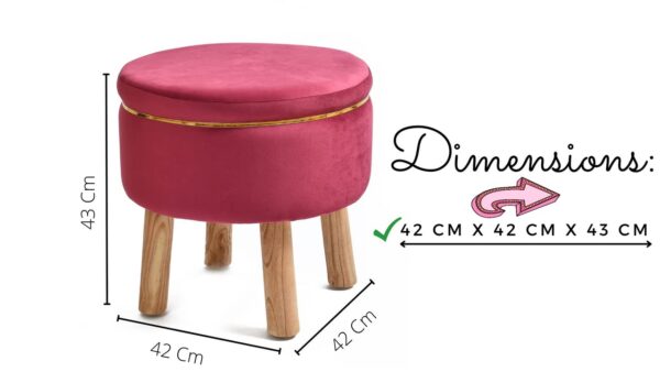 ShadowKart Pouffes Sitting Stool for Living Room, Mudda Puffy Wooden Ottoman Stools, Pouffe Footstool, Pouf for Office Home Decoration & Dressing Table, 16x16x18 Inch, Combo, Wine