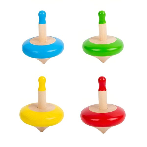 CHANNAPATNA Toys Wooden Spinning Top Toy Lattu Bhawra Lattoo Chakri Good Gift for Fun Games, Recreational & Therapeutic Use for Children, Adults & Seniors (Pack of 4)(Multi Color) |CHP_NU-HF2N-J41O|