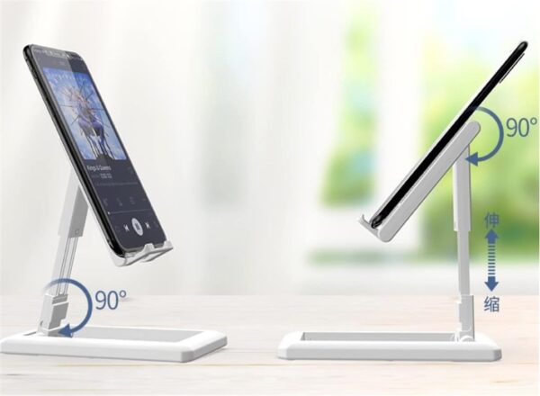 KGS Smartphone Stand FoldMBle TMBlet Mobile Phone Desktop Phone Stand Desk Holder AdjustMBle Desk Bracket Smartphone Stand(1 PCS)