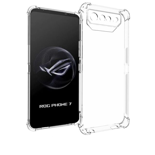 Careflection Premium Hybrid Bumper Camera Protection Case for Asus Rog Phone 7 Transparent Black Hard Acrylic PC Back TPU Case with Oleophobic Anti Dust Coating Slim Cover