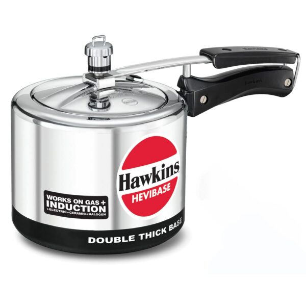 Hawkins Aluminium 3 Litre Hevibase Pressure Cooker,Induction Inner Lid Cooker,Silver(Ih30)