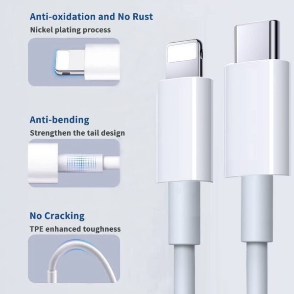 Original 20W Fast Charger with Type C to Lightening Cable for iPhone 11/12/13/14 Series, iPads, Airpods, Android Devices (Adapter and Cable)