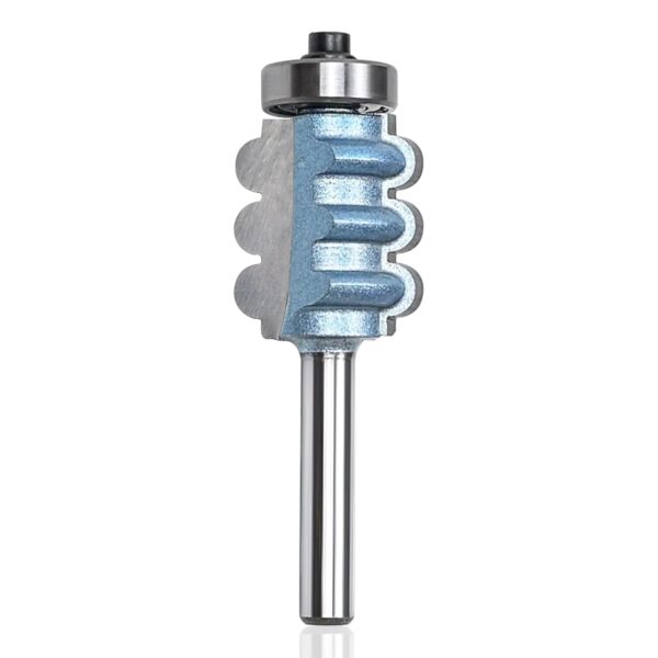 KEENTECH Triple Fluting Router Bits with 1/4" Shank, 7/8" Cutting Diameter, 1" Cutting Depth, Industrial Grade High Performance Cutting Tool for Woodworking, Blue (KT09011604)