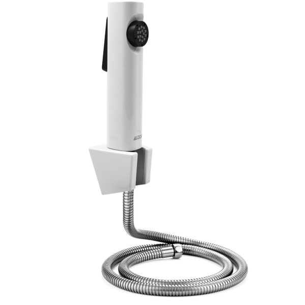 ALTON SHR20855 ABS Health Faucet with SS-304 Grade 1.25 Meter Flexible Hose Pipe and Wall Hook, White (Jet Spray for Toilet), Polished