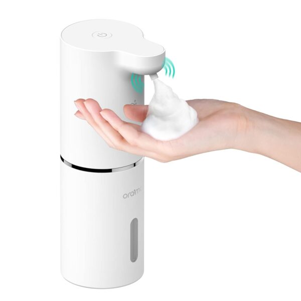 Oraimo SmartHandwasher Automatic Foaming Soap Dispenser, Touchless Hand Soap Dispenser 10.14oz/300ml with Upgraded Infrared Sensor, 2 Adjustable Soap Dispensing Levels, Rechargeable Soap Dispenser for Bathroom, Kitchen, Plastic