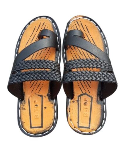 B-TOP Children Stylish & Comfortable Casual Daily Use Hawai Slipper For Boy's,Orange(No-1)