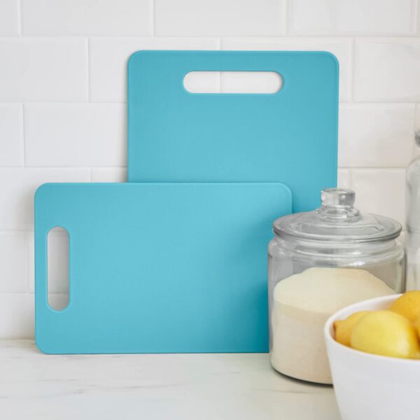 Ramkuwar Thick Flexible Plastic Utility Cutting Board Food Safe PP Material with Holes for Hanging Chopping Board for Kitchen Dishwasher Safe_Random (Chopping Board_2) 29X19X1CM