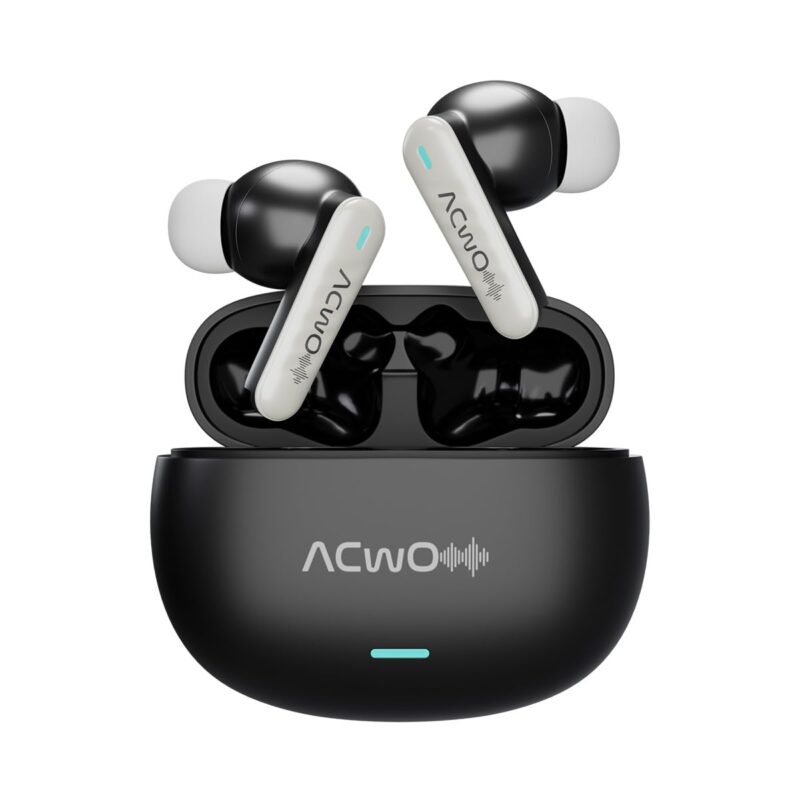 ACwO DwOTS New Version, in-Ear True Wireless Earbuds, 42-Hour Playtime, Pure Audio Technology, 25Db ANC, Sonic Shield Enc with 4 Mics, 40Ms Low Latency, Hyper Boost Charging (Cosmic Black)