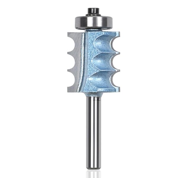 KEENTECH Triple Beading Router Bits with 1/4" Shank, 7/8" Cutting Diameter, 1" Cutting Depth, Industrial Grade High Performance Cutting Tool for Woodworking, Blue (KT09021604)