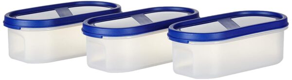 Amazon Brand - Solimo Plastic Container set - 525 Ml, 3 Pieces, White