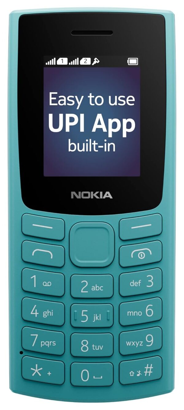 (Refurbished) Nokia All-New 105 Keypad Phone with Built-in UPI Payments, Long-Lasting Battery, Wireless FM Radio | Cyan