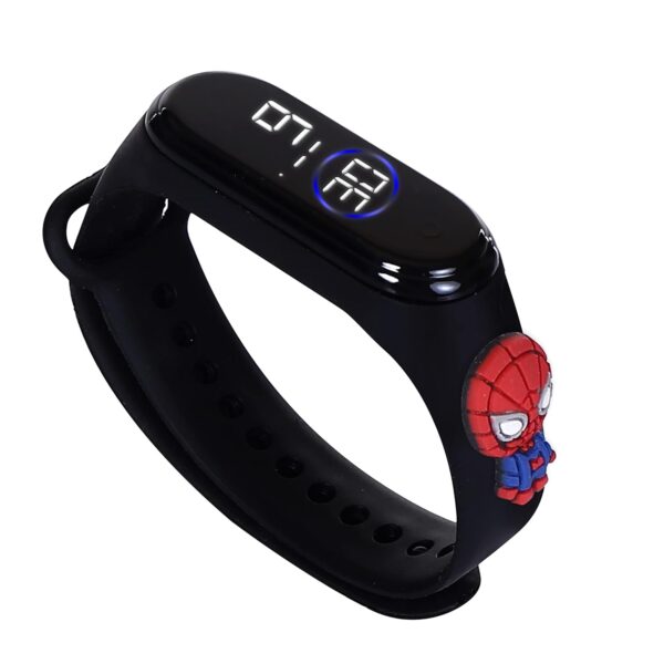 EVOTECH Silicone Digital Led Band For Kids, Boys & Girls, Smart Watch, Waterproof Stylish And Fashionable (Age 2 To 12 Years)(Spider Man),Dial-Black, Band-Black