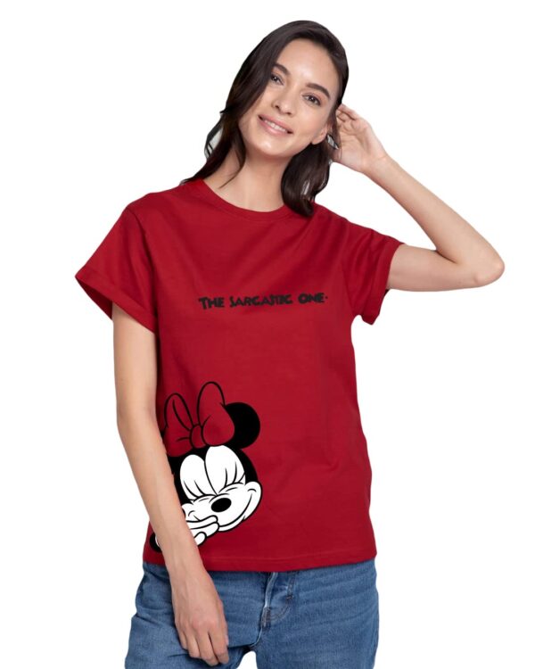 Bewakoof Women Loose Fit T-Shirt 760501 Red M