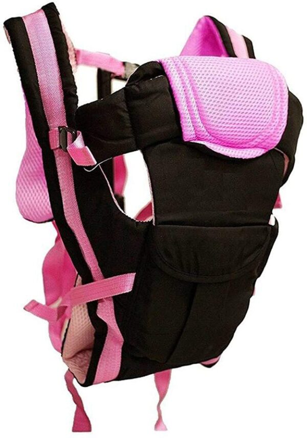 GO GEE Baby Carrier Bag Adjustable Hands Free 4 in 1 Baby/Baby sefty Belt/Child Safety Strip/Baby Sling Carrier Bag/Baby Back Carrier Bag Front Carry Facing (Pink)