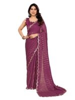 RAJESHWAR FASHION WITH RF Women's Rangoli Silk Printed Saree With Gota Patti Work Lace Border & Blouse