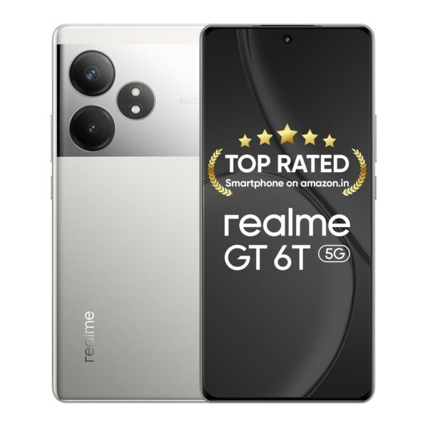 realme GT 6T 5G (Fluid Silver,12GB RAM+512GB Storage) | India's 1st 7+ Gen 3 Flagship Chipset | 1.5M+AnTuTu Score | 5500mAh+120W | The World's Brightest Flagship Display