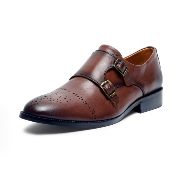 LOUIS STITCH Formal Shoes for Men | Italian Leather Double Monk Strap Handcrafted Shoes | Stylish Lace-Up Business, Formal, Shoes (LSEUDM)