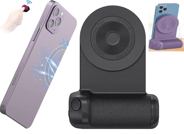 KICKZU Magnetic Camera Grip Gimbal for Phone, Smartphone Camera Shutter Grip Compatible with Smartphone with Wireless Remote Control Mobile Gimbal Selfie for Vlog & Video Shooting Accessories