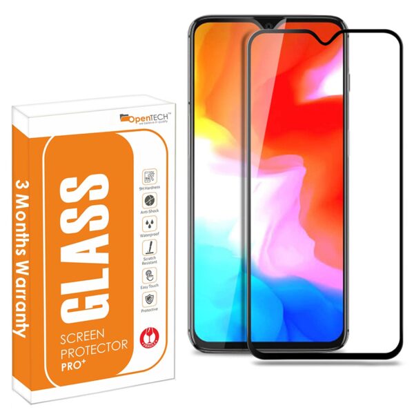 OpenTech Tempered Glass Screen Protector Compatible For Oneplus 6T / Oneplus 7 Edge To Edge Coverage With Easy Installation Kit for Smartphone