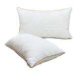 Spaces Quilted Pillow Set of 2 | Extra Soft Filled, Down Alternative Hypoallergenic Pillow (17 x 27 inch / 43 x 69 cm) | Luxury Queen Size Bed White Microfiber Pillows |Neck Support, Machine Washable