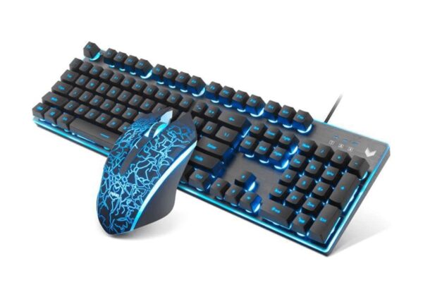 Rapoo V100S Gaming USB Keyboard & Mouse Combo with Adjustable Backlit, Optical Gaming Mouse with 6400 DPI