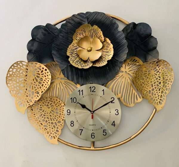 UNIVERSAL ART Wrought Iron Clock Brich Time Floral Stylish Traditional Wall Hanging Art Decorative Luxury Item for Home Living Room,Bedroom,Office,Restaurants,Cafe Ideal for Gift (30 x 2 x 28 Inch)