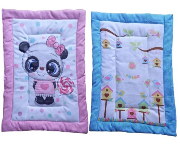 SmallBerry™ Combo Newborn Baby Pom Pom Cotton Baby Bed | Godari | Cradle Bed | Crib Sheet | Changing Mat Baby Godadi | Godari | Bedding Set | Mattress_PinkBlue7