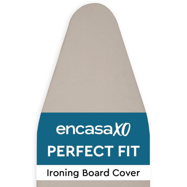 Ironing Board Covers and Pad by Encasa XO - 112x34 cm - Elastic Tightening with Thick 4 mm Felt Padding, Easy Fit, Scorch Resistant, Plain Colors - Beige