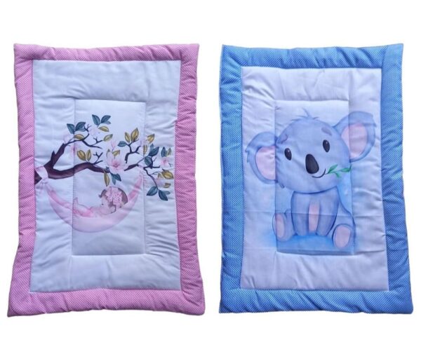 ONDOLL Combo Newborn Baby Pom Pom Cotton Baby Bed | Godari | Cradle Bed | Crib Sheet | Changing Mat Baby Godadi | Godari | Bedding Set | Mattress_Pack of 2 Piece_(20 * 30 Inch)_(V_i_668694_Multicolor)