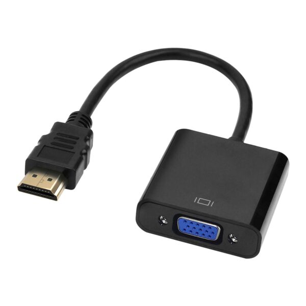 NISHTECH HDMI to VGA, High Speed 1080P HDMI to VGA Adapter (Male to Female) for Computer, Desktop, Laptop, PC, Monitor, Projector, HDTV, Chromebook, Raspberry Pi, Roku, Xbox and More - Black