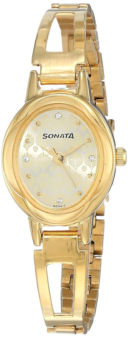 Sonata Pankh Analog Champagne Dial Women's Watch NM8085YM05/NN8085YM05/NP8085YM05