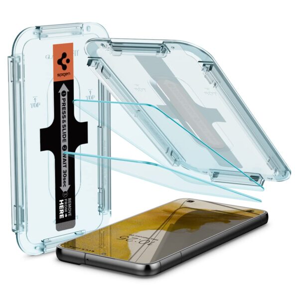 Spigen Ez Fit Tempered Glass Screen Protector Guard For Galaxy S22-2 Pack for Smartphone