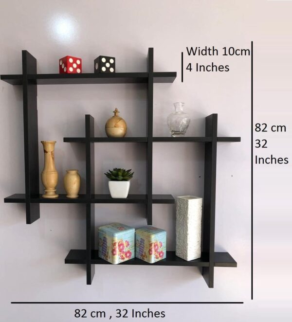 DECORVISTA Stylish Hanging Modern Home Decor Wall Shelf,Multipurpose Wooden Display Rack,Showcase for Wall Decoration,Bookcase,Wall Decoration shelve,Wall shelve for Living Room (White)